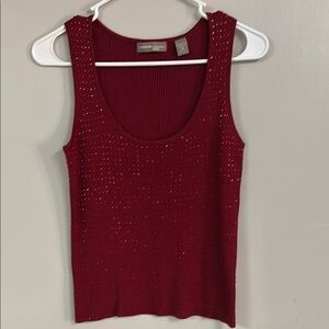 Valarie Red Sleeveless Silk Blend Top